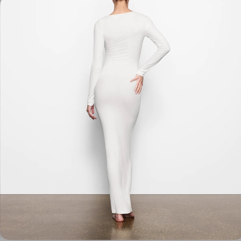 SKIMS Long Sleeve White Dress